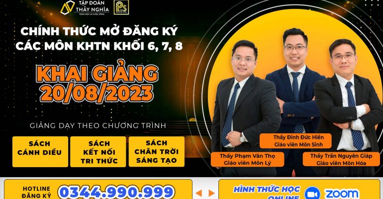 KHÓA KHOA HỌC TỰ NHIÊN 20.8